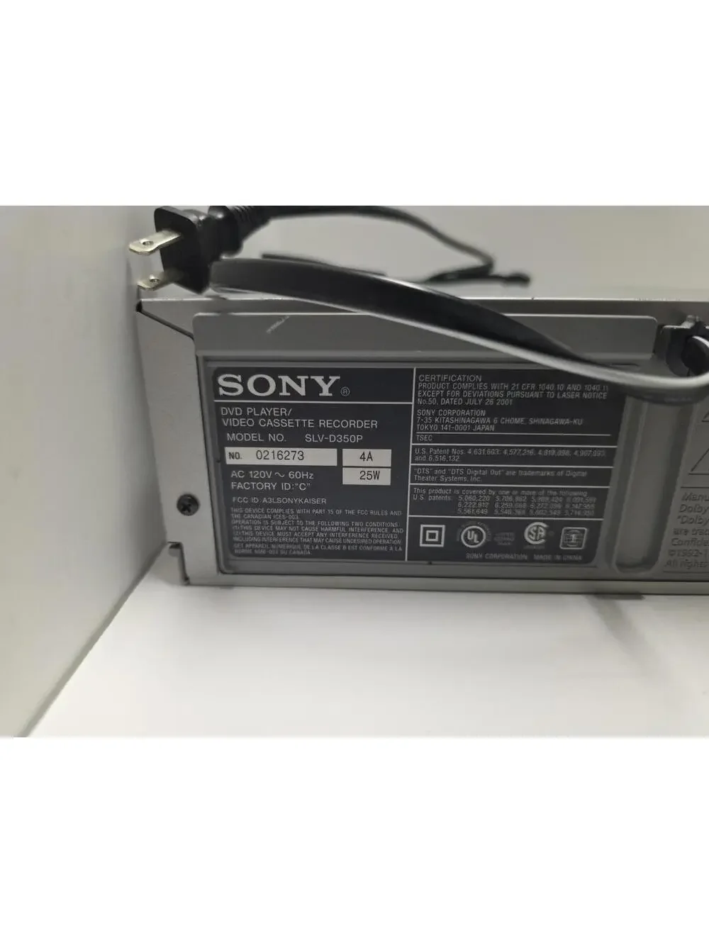 Sony SLV-D350P Combo DVD & VHS Player NO REMOTE (READ DESCRIPTION!)